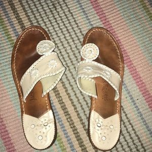 white and tan jack rogers- minimally worn